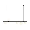 Hanglamp Garda 5, balk, metaal, glas, zwart, 5-lamps.
