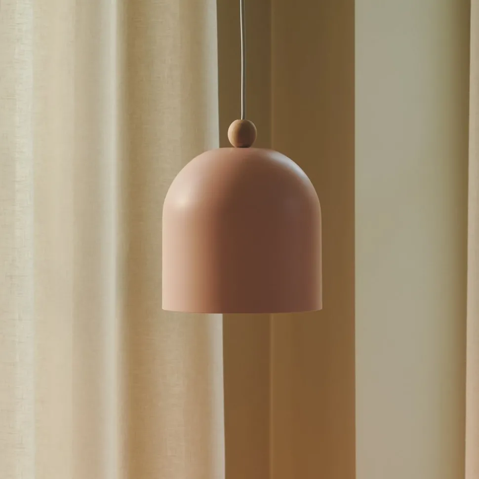 Hanglamp Gaston, kap van metaal, rosé