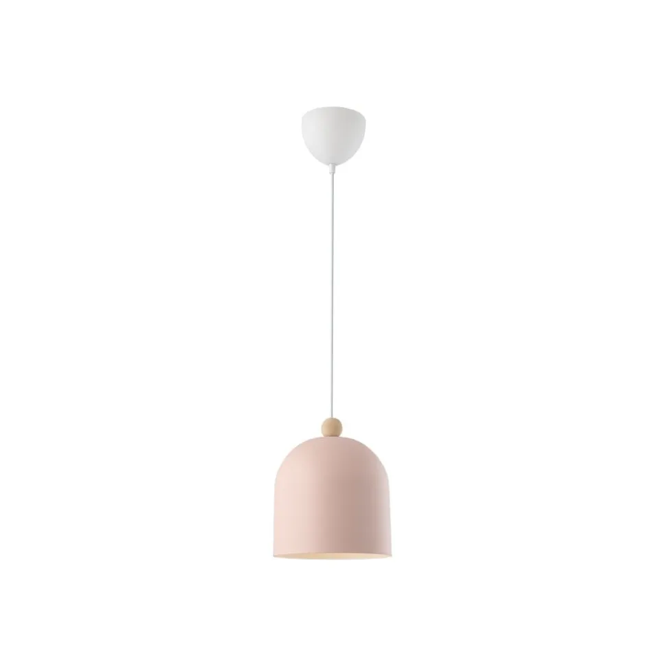 Hanglamp Gaston, kap van metaal, rosé