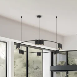 Hanglamp Genesis, aluminium, zwart, 15 x GU10, Ø 100 cm