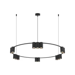 Hanglamp Genesis, aluminium, zwart, 15 x GU10, Ø 100 cm