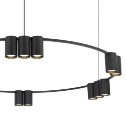Hanglamp Genesis, aluminium, zwart, 15 x GU10, Ø 100 cm