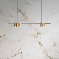 Hanglamp Genesis, aluminium zwart/goud, 5 x GU10, lengte 100 cm