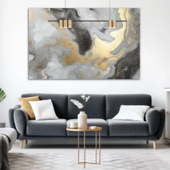 Hanglamp Genesis, aluminium zwart/goud, 5 x GU10, lengte 100 cm