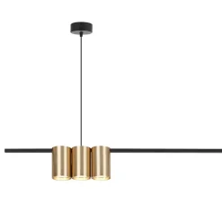 Hanglamp Genesis, aluminium zwart/goud, 5 x GU10, lengte 100 cm