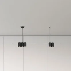 Hanglamp Genesis, aluminium, zwart, 5 x GU10, lengte 100 cm