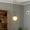 Hanglamp Glam, zwart/opaal, 1-lamp