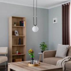 Hanglamp Glam, zwart/opaal, 1-lamp