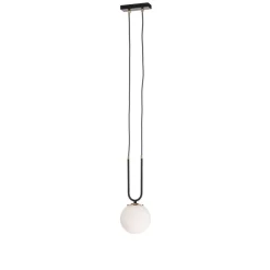 Hanglamp Glam, zwart/opaal, 1-lamp