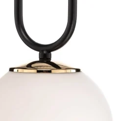 Hanglamp Glam, zwart/opaal, 1-lamp
