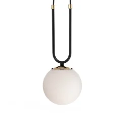 Hanglamp Glam, zwart/opaal, 1-lamp