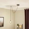 Hanglamp Glassy, decentrale, zwart, grafiet, glas, 14 cm