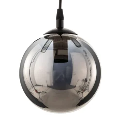 Hanglamp Glassy, decentrale, zwart, grafiet, glas, 14 cm