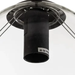 Hanglamp Glassy, 6-lamps, grafiet/amber/helder, glas, 75 cm