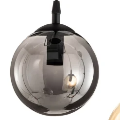 Hanglamp Glassy, 3-lamps, rond, grafiet/amber/helder, glas