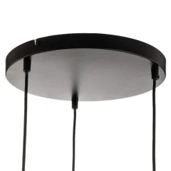 Hanglamp Glassy, 3-lamps, rond, grafiet/amber/helder, glas