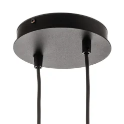 Hanglamp Glassy, 6-lamps, zwart, grafiet, glas, 110 cm