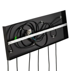 Hanglamp Glassy, 6-lamps, zwart, grafiet, glas, 75 cm