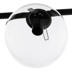 Hanglamp Glassy, 8-lamps, zwart, helder, glas, E14