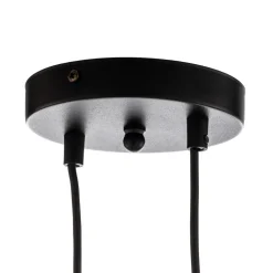 Hanglamp Glassy, 8-lamps, zwart, helder, glas, E14