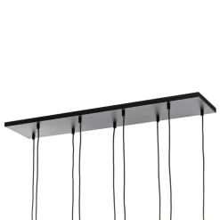 Hanglamp Glassy, 9-lamps, zwart, grafiet/amber/helder, E14