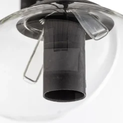 Hanglamp Glassy, 9-lamps, zwart, grafiet/amber/helder, E14