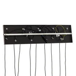 Hanglamp Glassy, 9-lamps, zwart, grafiet/amber/helder, E14