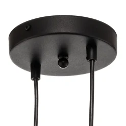 Hanglamp Glassy, 8-lamps, zwart, grafiet/amber/helder