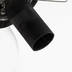 Hanglamp Glassy, 8-lamps, zwart, grafiet/amber/helder