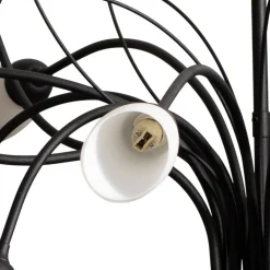 Hanglamp Gloriosa, glas, zwart, 15 lampjes