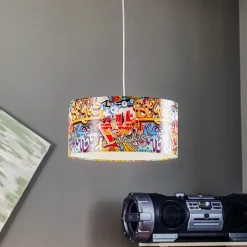 Hanglamp Graffiti met kleurrijke fotoprint