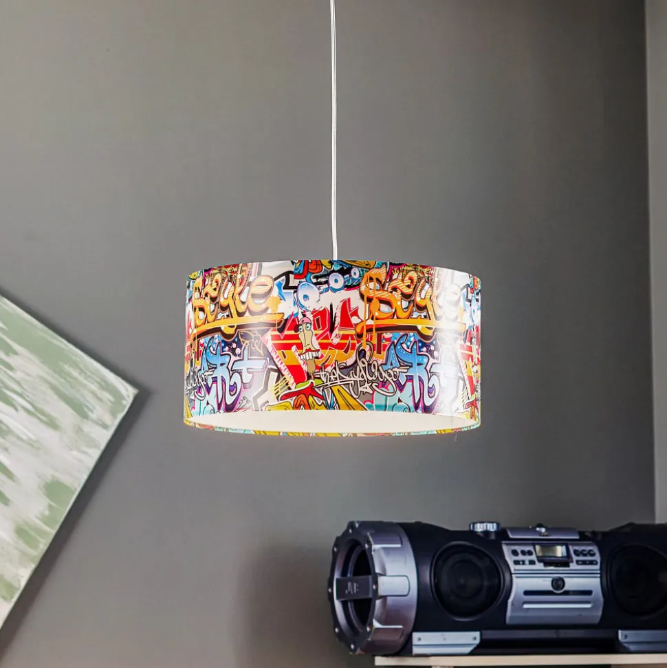 Hanglamp Graffiti met kleurrijke fotoprint