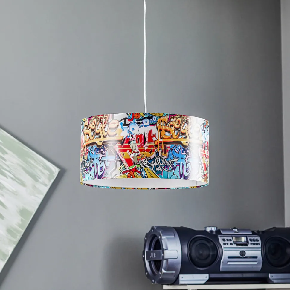 Hanglamp Graffiti met kleurrijke fotoprint