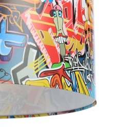 Hanglamp Graffiti met kleurrijke fotoprint