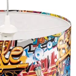 Hanglamp Graffiti met kleurrijke fotoprint
