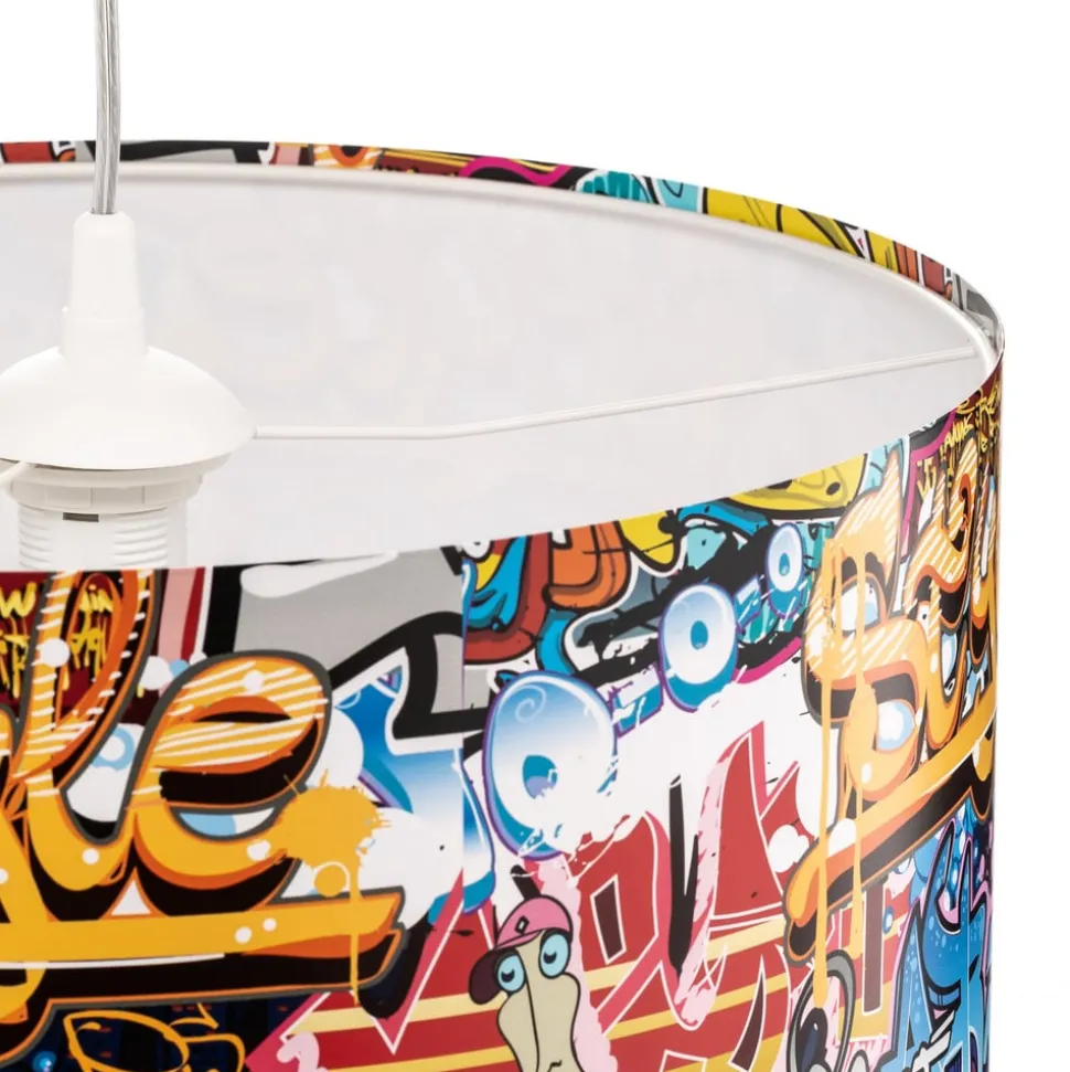 Hanglamp Graffiti met kleurrijke fotoprint