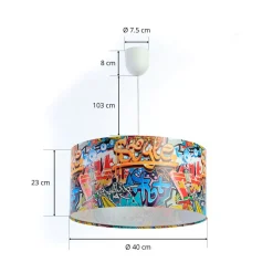 Hanglamp Graffiti met kleurrijke fotoprint