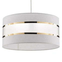 Hanglamp Helen textiel kap wit-goud Ø 40 cm
