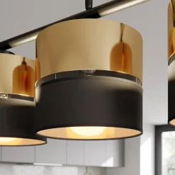 Hanglamp Hilton, zwart/goud, 4-lamps