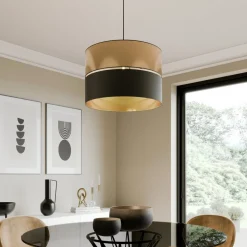 Hanglamp Hilton, zwart/goud, 1-lamp