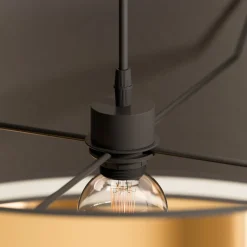 Hanglamp Hilton, zwart/goud, 1-lamp