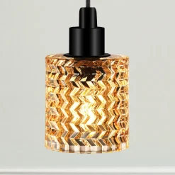 Hanglamp Hollywood met glazen kap, amber