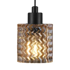 Hanglamp Hollywood met glazen kap, amber