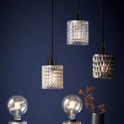 Hanglamp Hollywood met glazen kap, amber