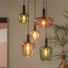 Hanglamp Ilona, glas, meerkleurig, Ø 45 cm, 5-lamps