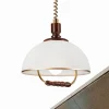 Hanglamp Ilsa, wit/goud, Ø 30 cm, in hoogte verstelbaar