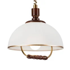 Hanglamp Ilsa, wit/goud, Ø 30 cm, in hoogte verstelbaar