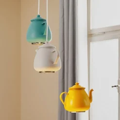 Hanglamp Jasse koffiekan 3-lamps meerkleurig
