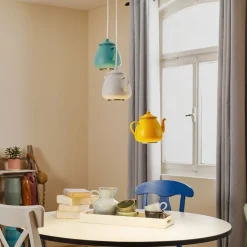 Hanglamp Jasse koffiekan 3-lamps meerkleurig