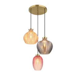Hanglamp Jessica, Ø 45 cm, kleurrijk, 3-lamps, glas